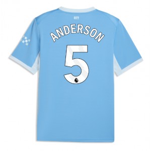 Manchester City Elliot Anderson #5 Jalkapallovaatteet Kotipaita 2026-27 Lyhythihainen